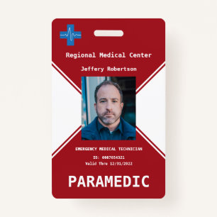 Paramedic Security ID  Badge ID Badge