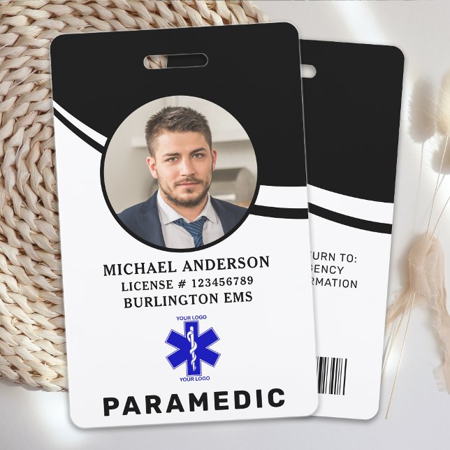 Paramedic Simple Logo Photo Professional ID Card ID Badge (Creator Uploaded)