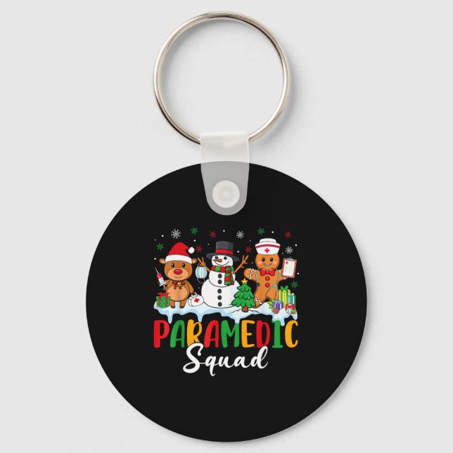 Paramedic Squad Reindeer Snowman Gingerbread Chris Key Ring (Front)