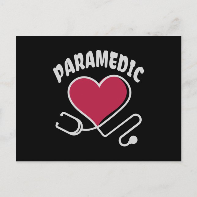 Paramedic Stethoscope with heart Postcard (Front)