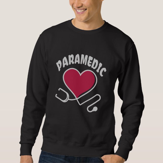 Paramedic Stethoscope with heart Sweatshirt (Front)