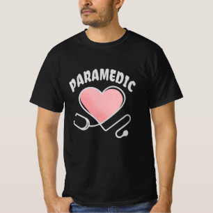 Paramedic Stethoscope with heart T-Shirt