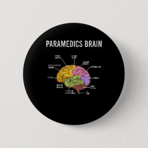 Paramedics Brain Medical EMT EMS First Aider Medic 6 Cm Round Badge