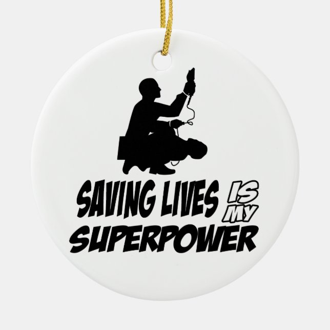 Paramedics designs ceramic tree decoration (Front)