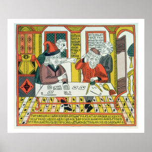 Paramoshka and Savoska (woodcut print) Poster