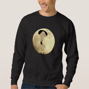 Paramotor Flying In The Full Moon At Night Flight Sweatshirt