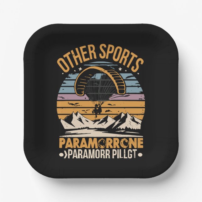 Paramotor Pilot Paramotoring Paper Plate (Front)