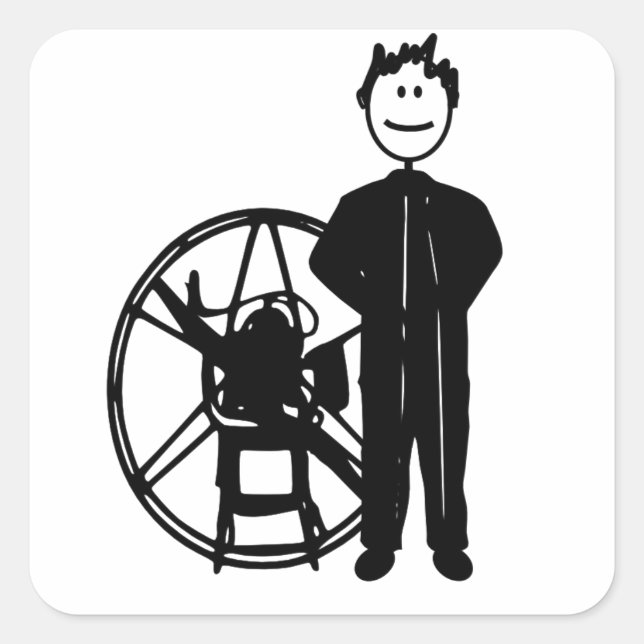 Paramotor Pilot Square Sticker (Front)