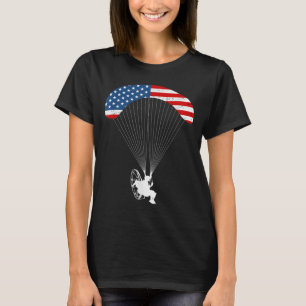 Paramotor Pilot USA American Flag Vintage Paramoto T-Shirt