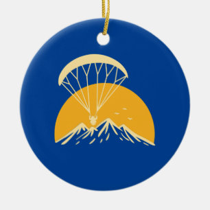 Paramotoring Retro Ceramic Tree Decoration
