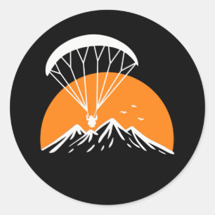 Paramotoring Retro Vintage Classic Round Sticker