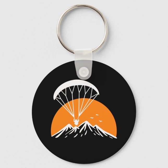 Paramotoring Retro Vintage Key Ring (Front)