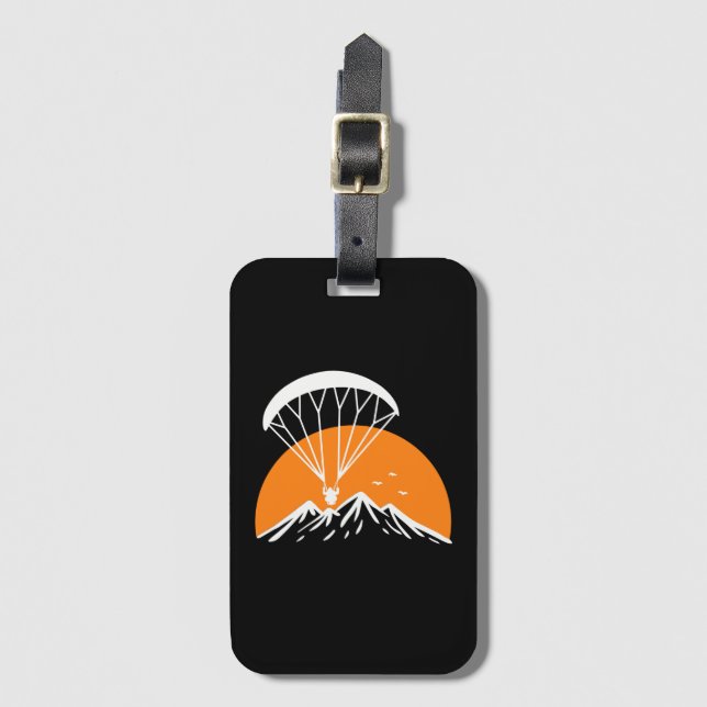 Paramotoring Retro Vintage Luggage Tag (Front Vertical)