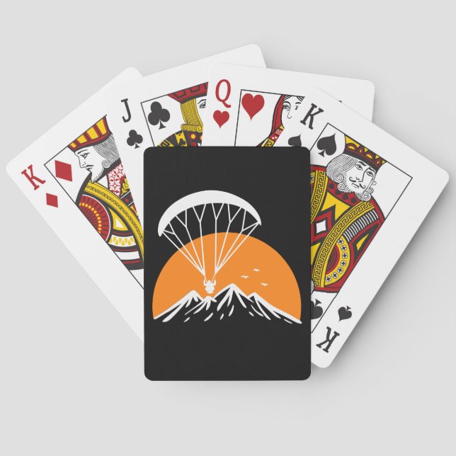 Paramotoring Retro Vintage Playing Cards (Back)