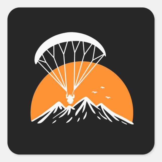 Paramotoring Retro Vintage Square Sticker (Front)