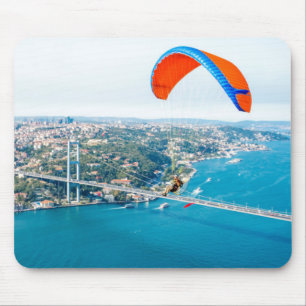 Paramotors Pilots Flying Over The Bosphorus Mouse Pad