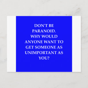 paranoia joke postcard