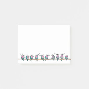 Paranoid Hummingbirds post-it notes