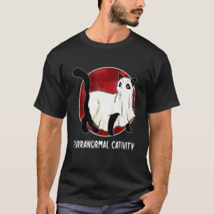 Paranormal Cativity Cat Lover Spooky Ghost Kitten T-Shirt