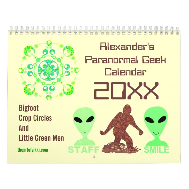 Paranormal Geek 20XX Bigfoot Aliens Crop Circles Calendar (Cover)