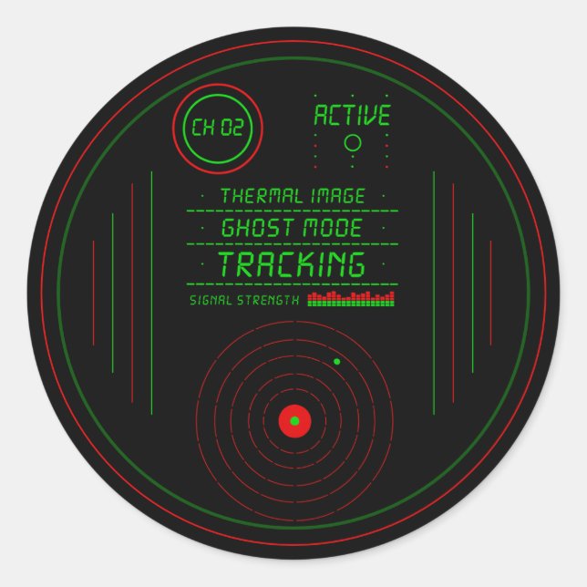 Paranormal Ghost Tracker Radar Display Scanner Art Classic Round Sticker (Front)