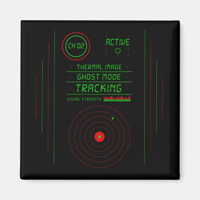 Paranormal Ghost Tracker Radar Display Scanner Art Magnet (Front)
