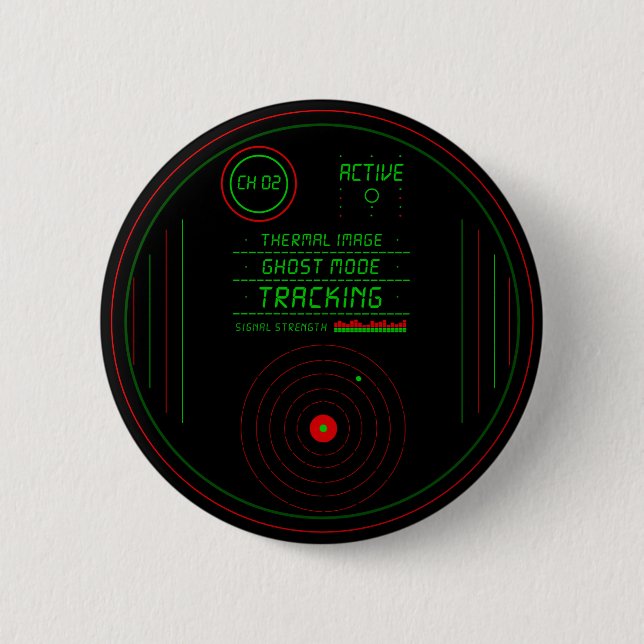 Paranormal Ghost Tracker Radar Scanner Display Art 6 Cm Round Badge (Front)