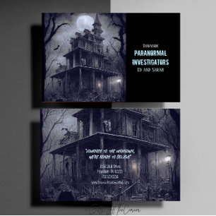 Paranormal Investigator Eerie Haunted House Business Card