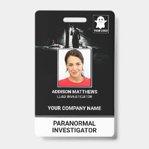 Paranormal Investigator Employee Photo ID Name Tag Badge