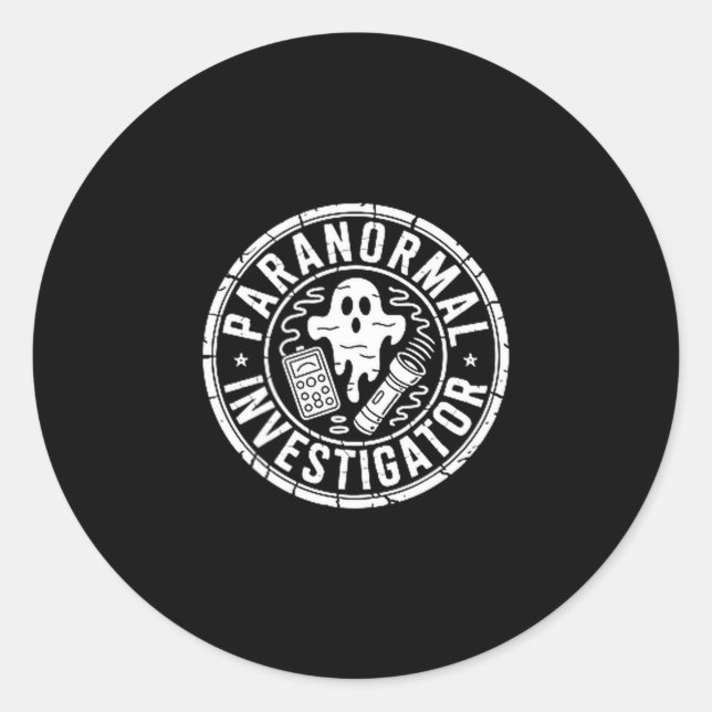 Paranormal investigator ghost hunter  classic round sticker (Front)