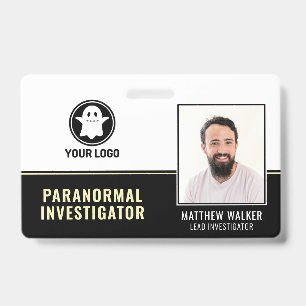 Paranormal Investigator Ghost Hunter Photo ID Badg Badge