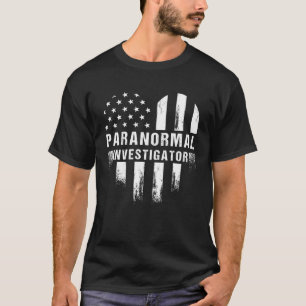 Paranormal Investigator Ghost Hunting EVP USA Flag T-Shirt