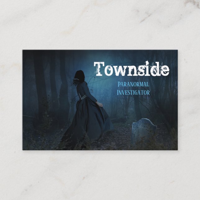 Paranormal Investigator Graveyard Business Card (Front)