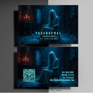 Paranormal Investigator Haunted Ghost Lady Business Card