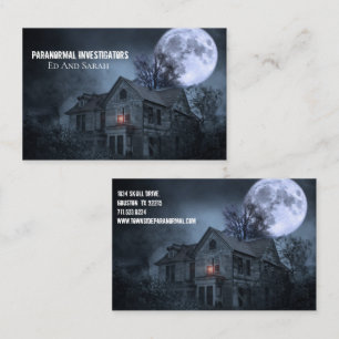 Paranormal Investigator Haunted House Fullmoon Business Card