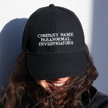 Paranormal Investigator Personalised Company Name<br><div class="desc">Add your company name to this personalised Paranormal Investigator hat. Simply edit the text area in the personalise section with your company name to create your own paranormal investigator company hat. This fully customisable hat is a great way to promote and advertise your paranormal business.</div>