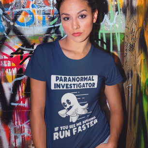 Paranormal Investigator Run Faster Halloween Party Tri-Blend Shirt