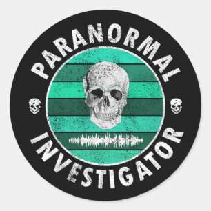 Paranormal Investigator Skull  Classic Round Sticker