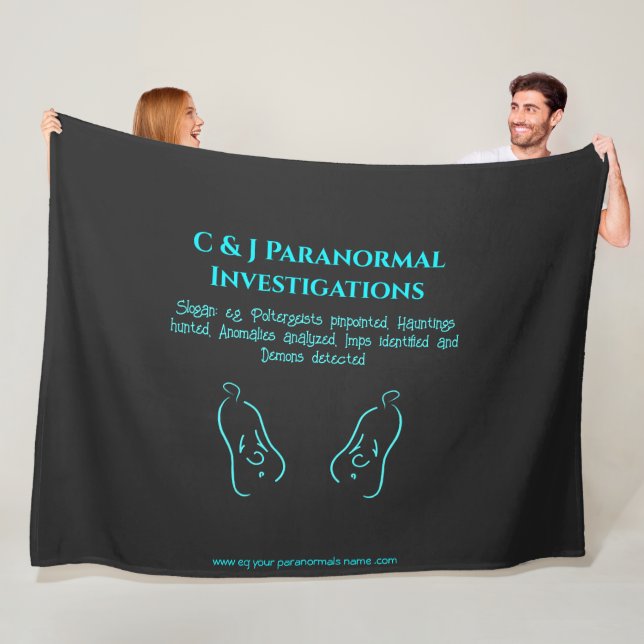 Paranormal Investigator with ghost logo Fleece Blanket (In Situ)