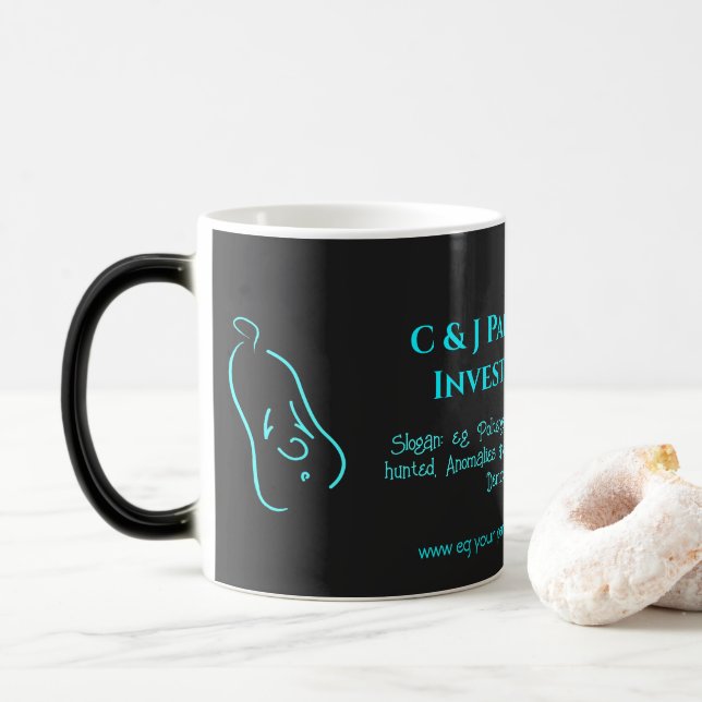 Paranormal Investigator with ghost logo Magic Mug (With Donut)