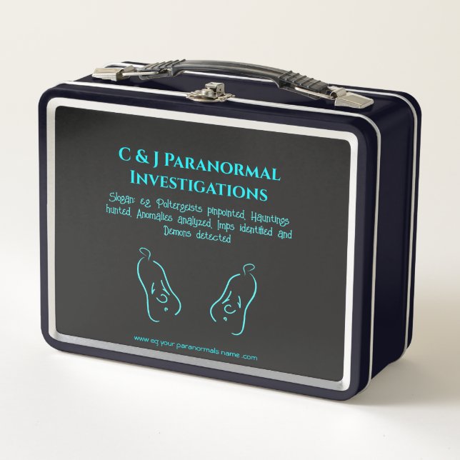 Paranormal Investigator with ghost logo Metal Lunch Box (Front)