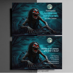 Paranormal Investigator Zombie undead Business Card
