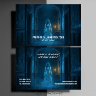 Paranormal Investigators Eerie Ghost Lady Haunted Business Card