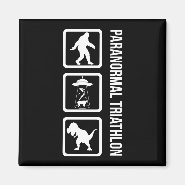 Paranormal Triathlon - Funny Cryptozoology Magnet (Front)