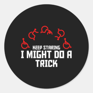 Paraplegic Paraplegia Disabled Person Wheelchair T Classic Round Sticker