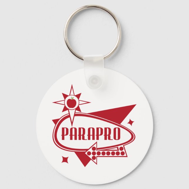Parapro - Retro Red 60's Inspired Sign Key Ring (Front)