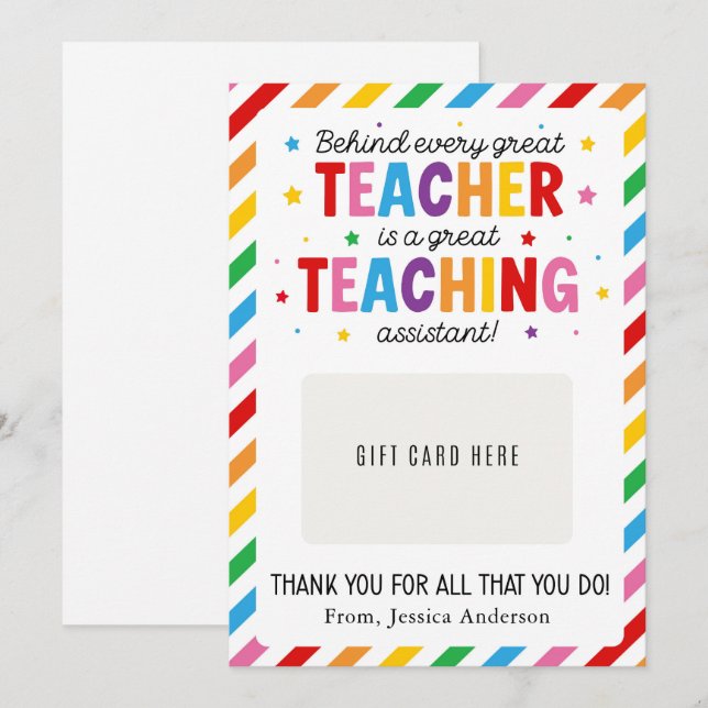 Paraprofessional Appreciation Day Gift Card Holder (Front/Back)