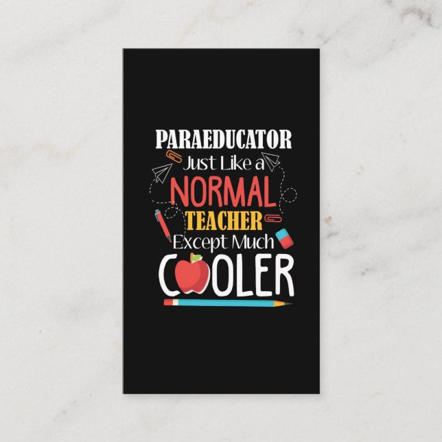 Paraprofessional classroom assistant Paraeducator Business Card (Front)