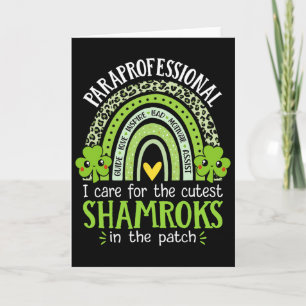 Paraprofessional Cutest Shamrocks Teacher St Patri Card