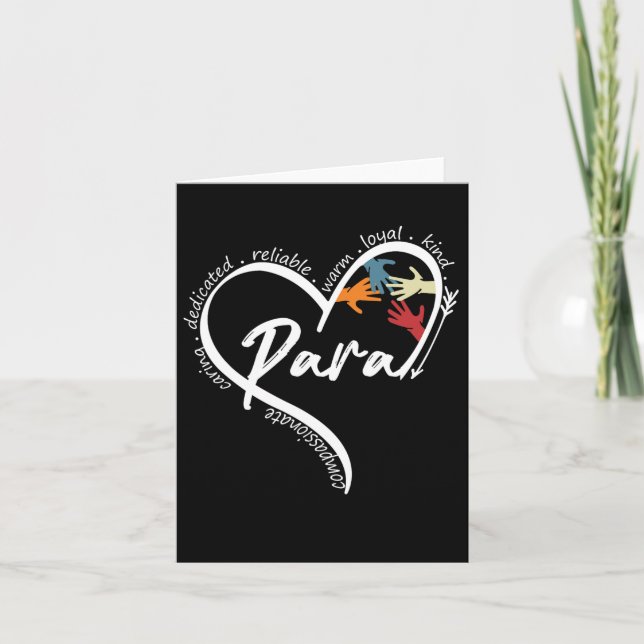 Paraprofessional Graphic Tees Tops Back To School  Card (Front)